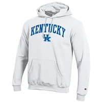 Sweat à capuche blanc Champion pour homme avec logo Arch Over des Kentucky Wildcats