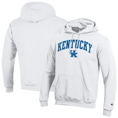 Sweat à capuche blanc Champion pour homme avec logo Arch Over des Kentucky Wildcats