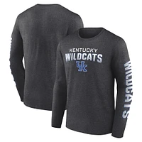 Men's Fanatics  Heather Charcoal Kentucky Wildcats Iconic Anyone's Game Long Sleeve T-Shirt
