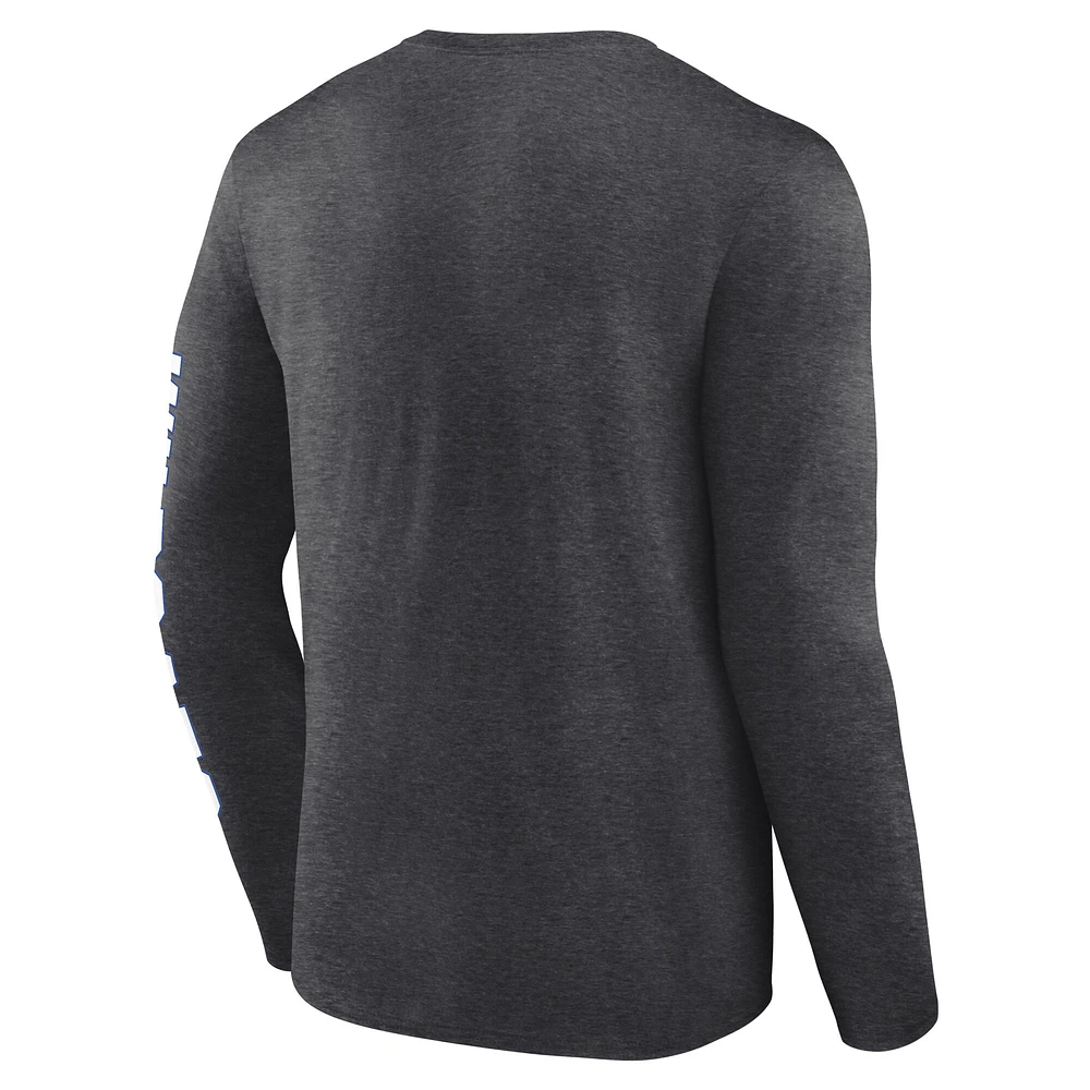 Men's Fanatics  Heather Charcoal Kentucky Wildcats Iconic Anyone's Game Long Sleeve T-Shirt