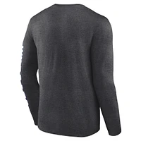 Men's Fanatics  Heather Charcoal Kentucky Wildcats Iconic Anyone's Game Long Sleeve T-Shirt