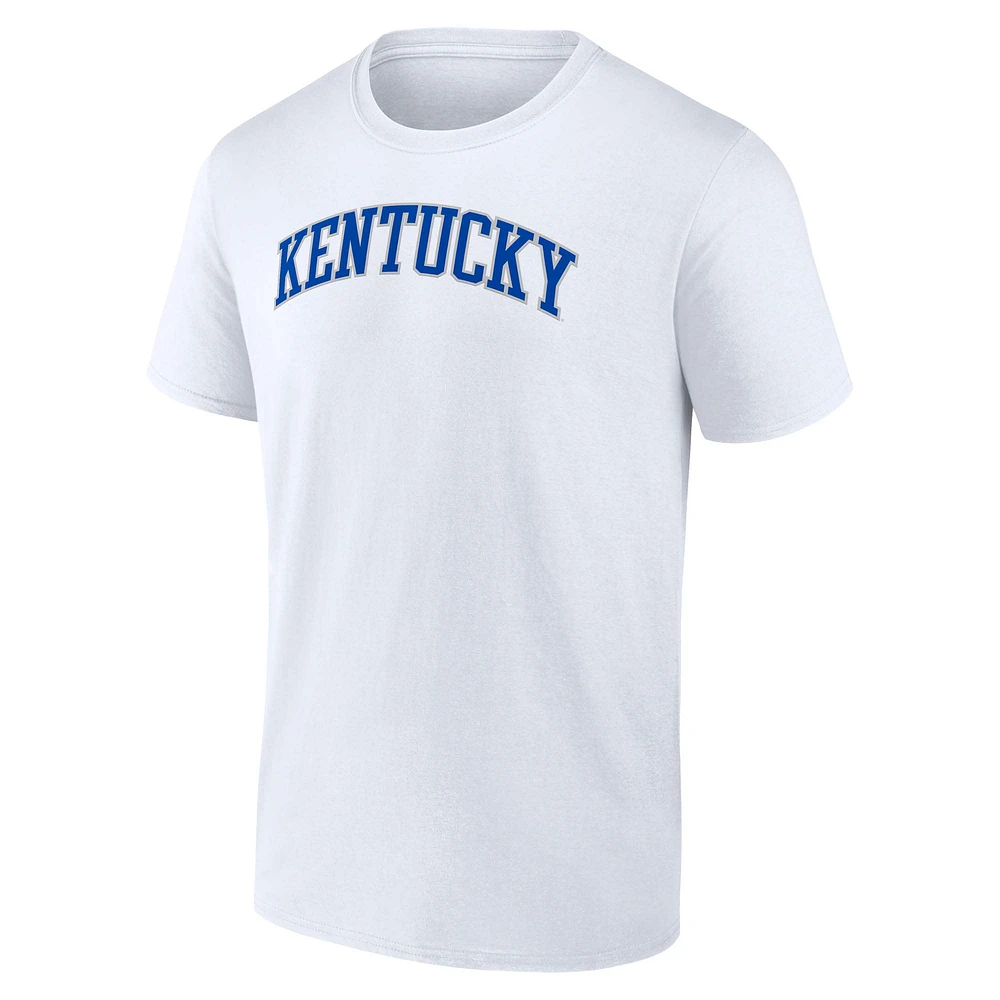 T-shirt blanc fanatiques pour hommes avec nom de l'équipe Kentucky Wildcats