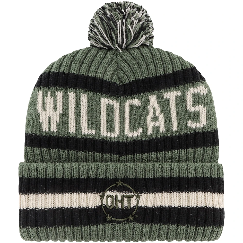 Bonnet en tricot à revers Bering pour hommes '47 vert Kentucky Wildcats OHT Military Appréciation avec pompon