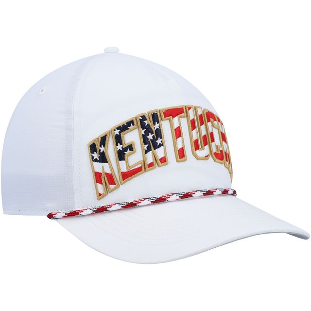 Casquette '47 White Kentucky Wildcats Stars and Stripes Flag Flutter Hitch Snapback pour homme