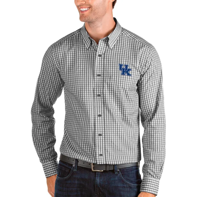 Men's Antigua Black/Gray Dallas Cowboys Carry Long Sleeve Button-Up Shirt