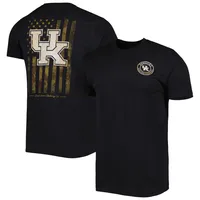 T-shirt noir Kentucky Wildcats Camo Flag 2-Hit pour homme