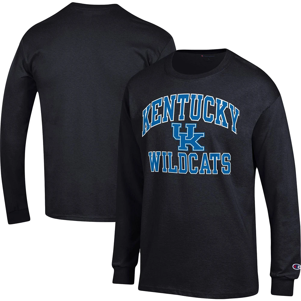 T-shirt à manches longues Champion Kentucky Wildcats High Motor pour homme, noir