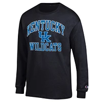 T-shirt à manches longues Champion Kentucky Wildcats High Motor pour homme, noir