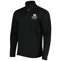 Veste texturée à quart de zip Champion Kentucky Wildcats pour homme, noire