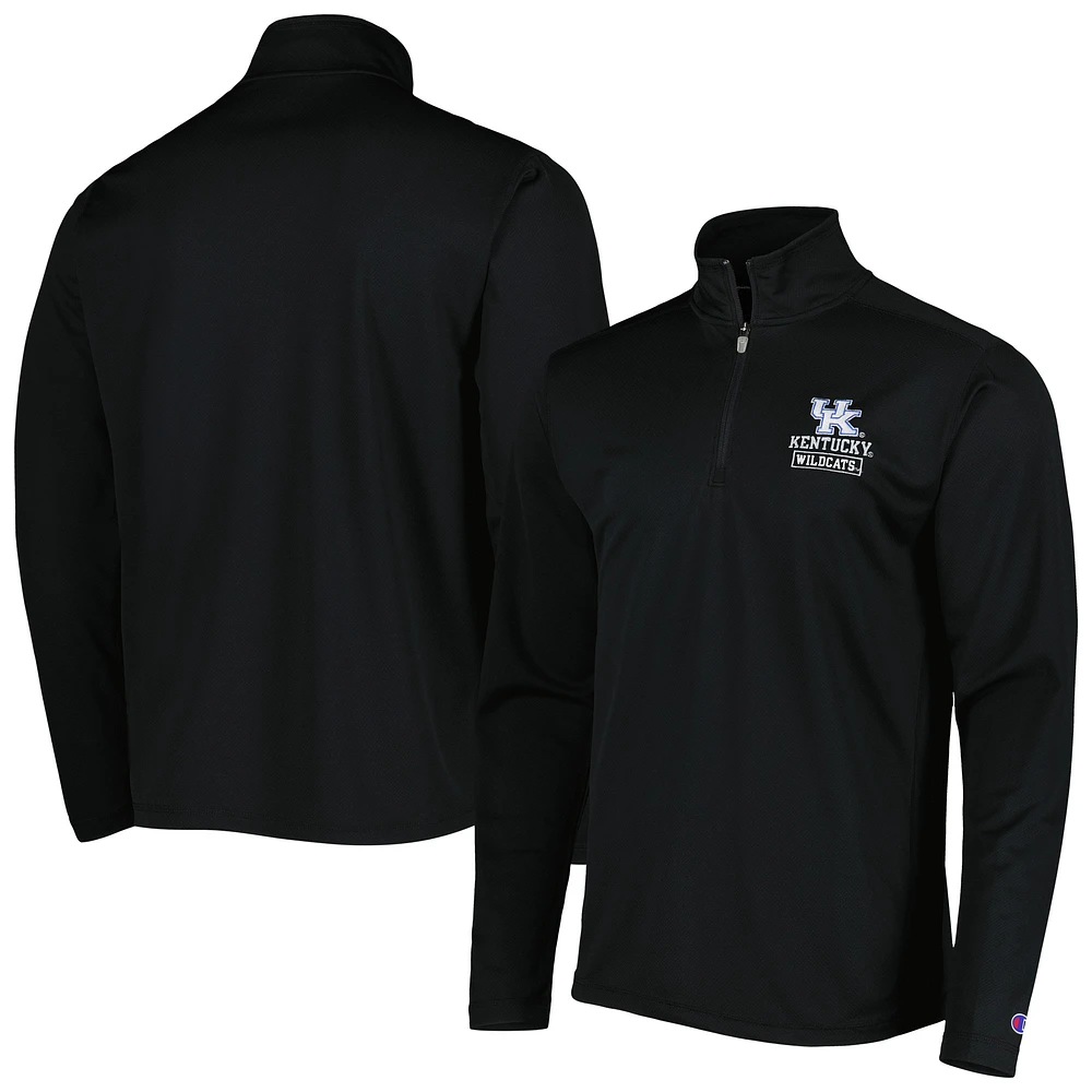 Veste texturée à quart de zip Champion Kentucky Wildcats pour homme, noire