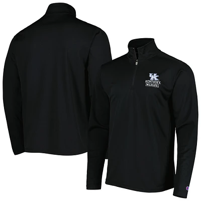 Veste texturée à quart de zip Champion Kentucky Wildcats pour homme, noire