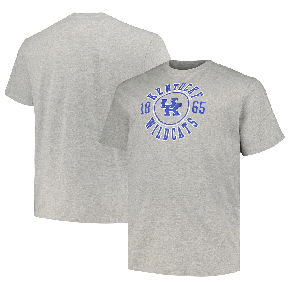 Men's Champion Heather Gray Kentucky Wildcats Big & Tall Circle Logo T-Shirt