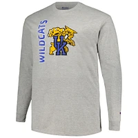 Men's Champion Heather Gray Kentucky Wildcats Big & Tall Mascot Long Sleeve T-Shirt