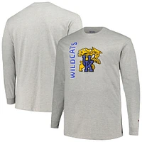 Men's Champion Heather Gray Kentucky Wildcats Big & Tall Mascot Long Sleeve T-Shirt