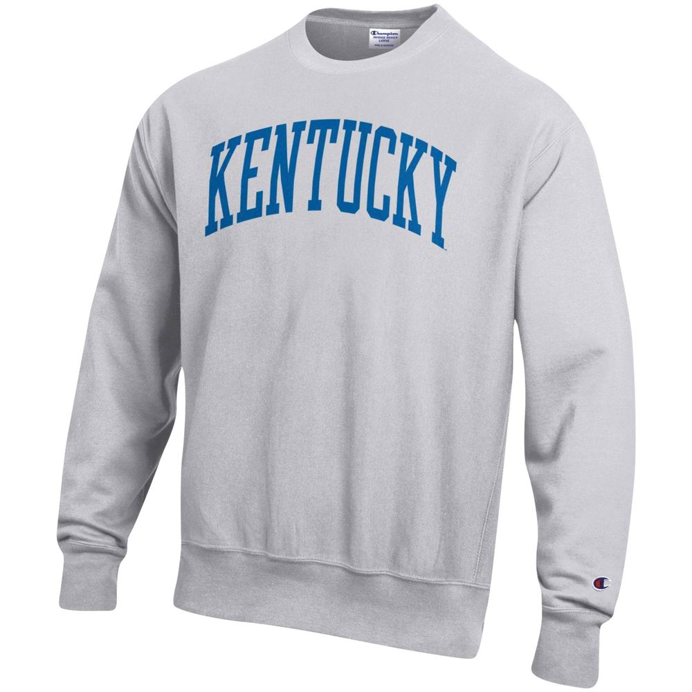 Men's Champion Heathered Gray Kentucky Wildcats Arch Reverse Weave Pullover Sweatshirt