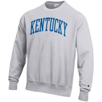 Men's Champion Heathered Gray Kentucky Wildcats Arch Reverse Weave Pullover Sweatshirt