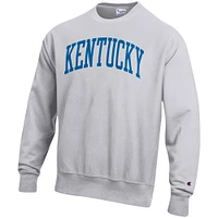 Men's Champion Heathered Gray Kentucky Wildcats Arch Reverse Weave Pullover Sweatshirt