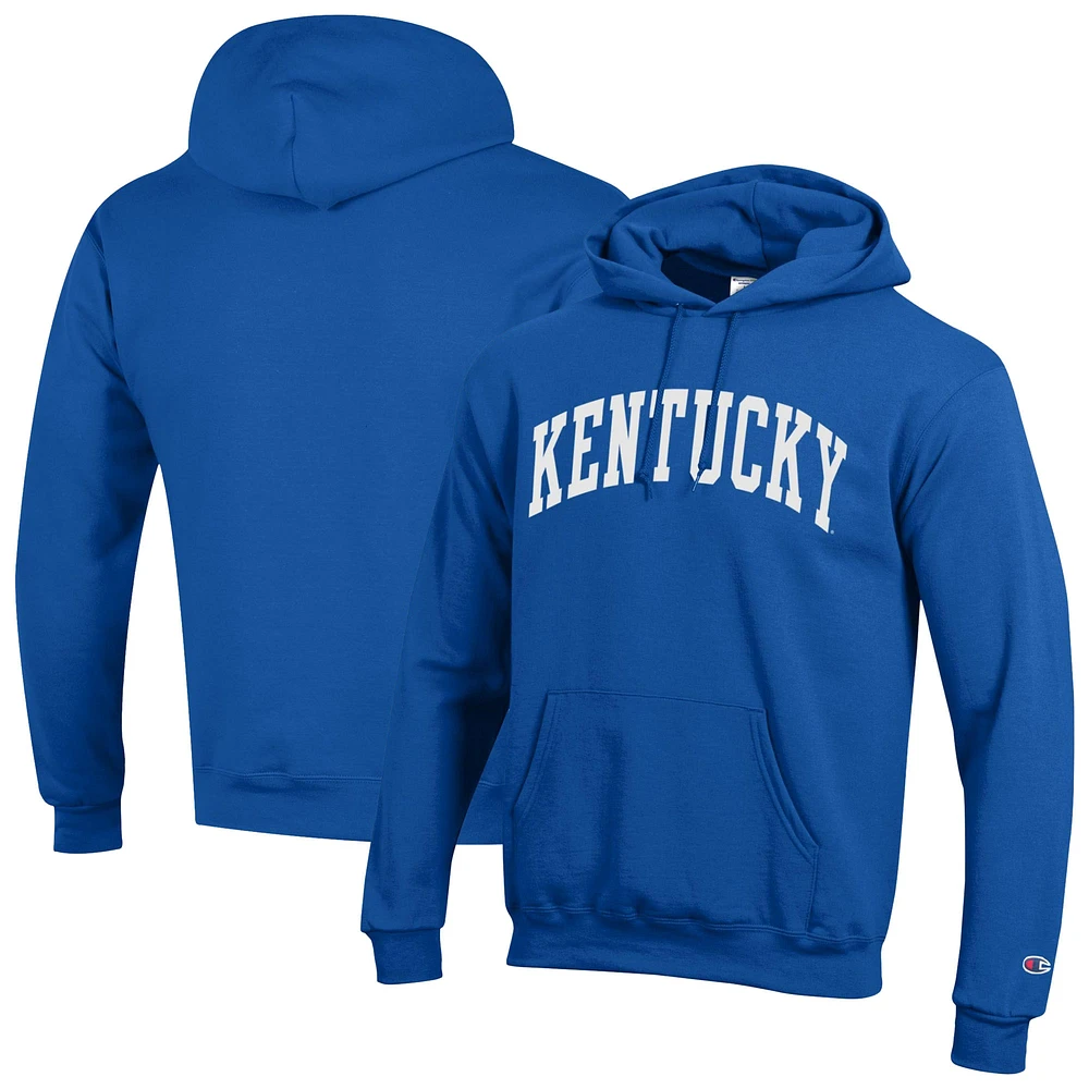 Men's Champion  Royal Kentucky Wildcats Basic Arch Fleece Pullover Hoodie
