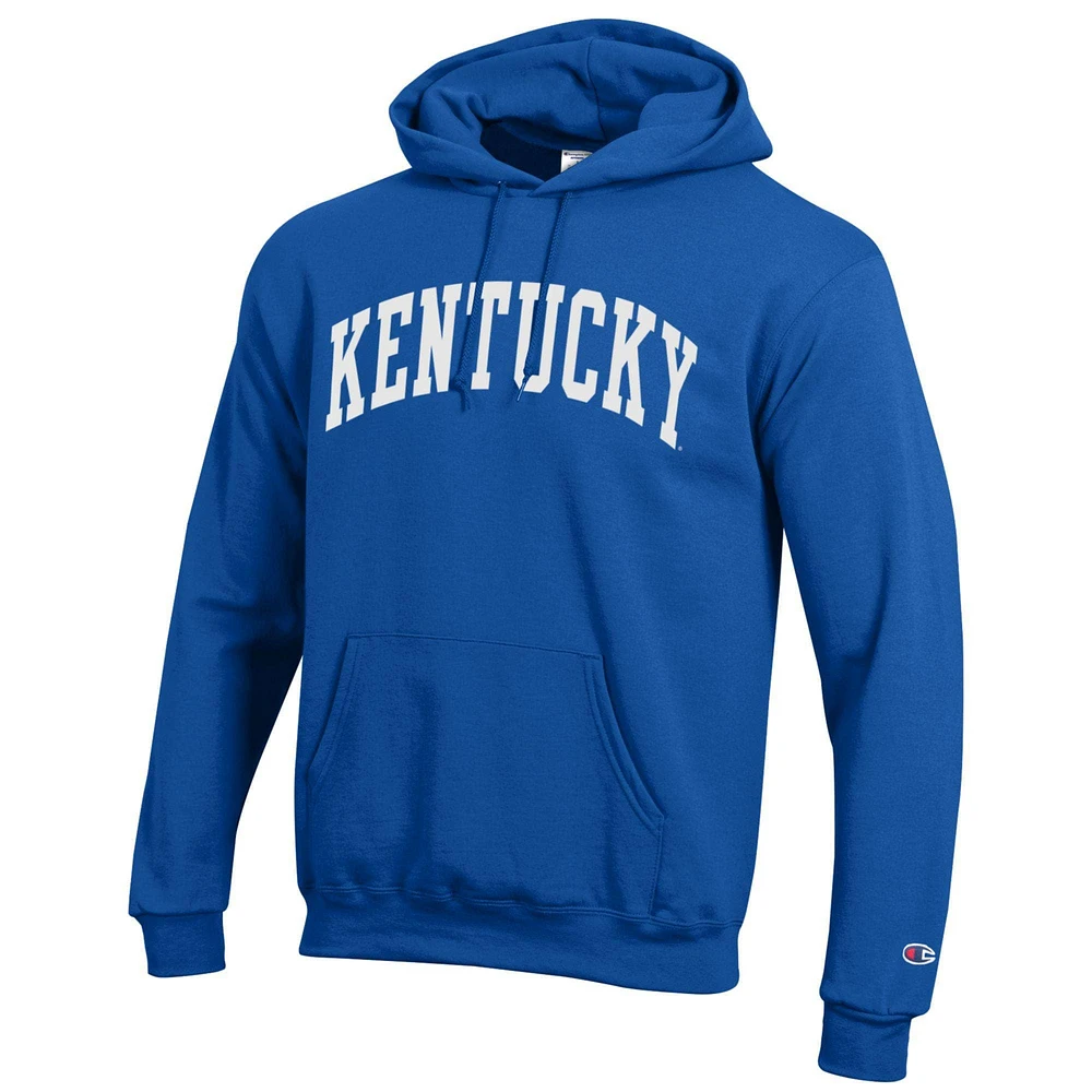 Men's Champion  Royal Kentucky Wildcats Basic Arch Fleece Pullover Hoodie