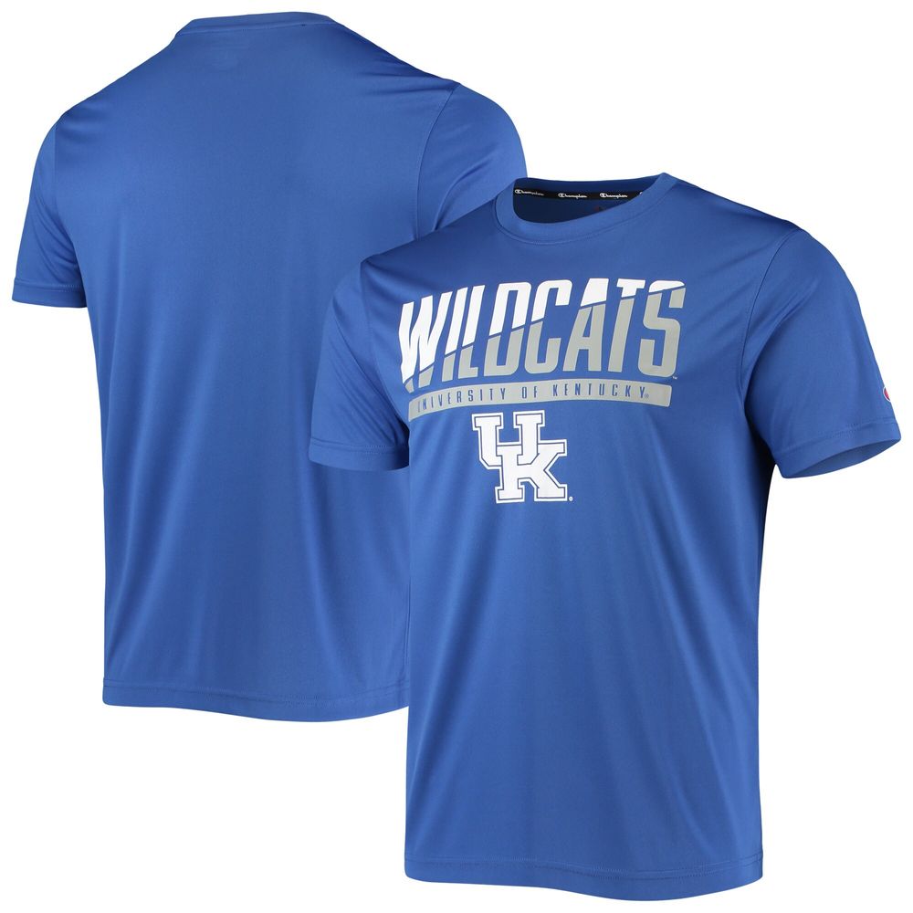 Men's Champion Royal Kentucky Wildcats Wordmark Slash T-Shirt