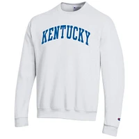 Sweat-shirt en polaire blanc Champion pour homme, motif Kentucky Wildcats Basic Arch