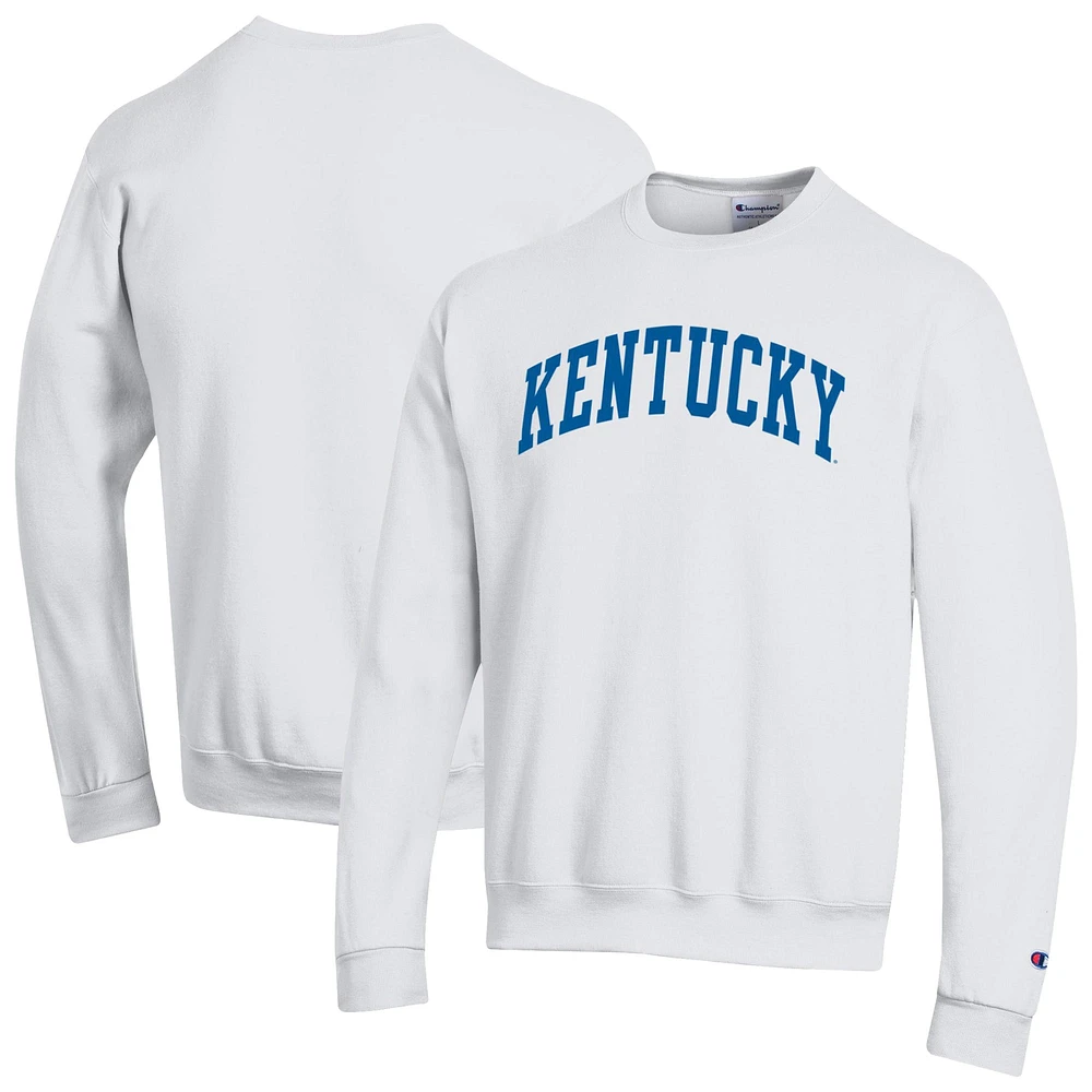 Sweat-shirt en polaire blanc Champion pour homme, motif Kentucky Wildcats Basic Arch