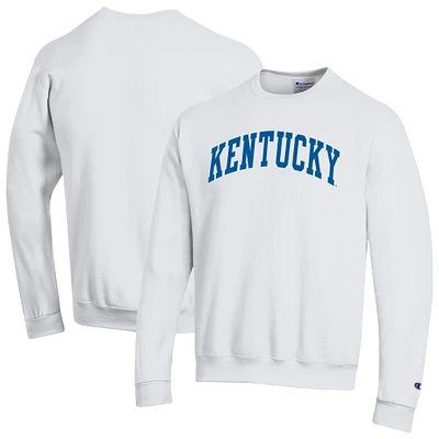 Sweat-shirt en polaire blanc Champion pour homme, motif Kentucky Wildcats Basic Arch