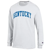 Men's Champion  White Kentucky Wildcats Basic Arch Long Sleeve T-Shirt