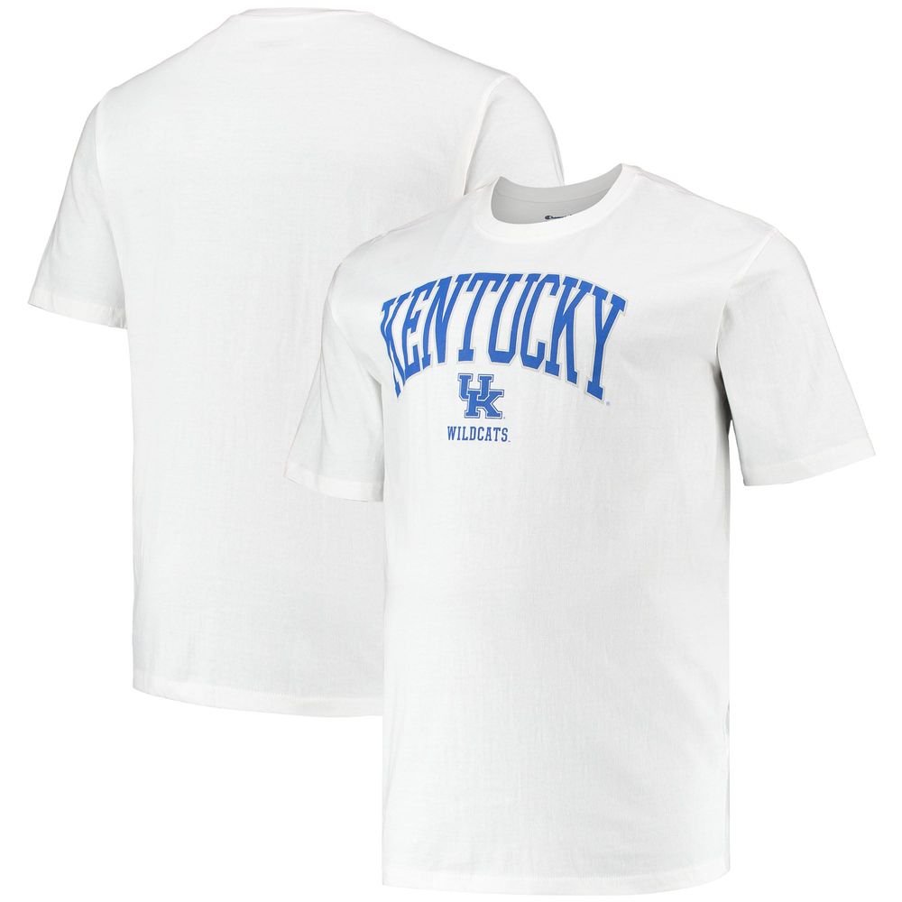 Men's Champion White Kentucky Wildcats Big & Tall Arch Over Wordmark T-Shirt