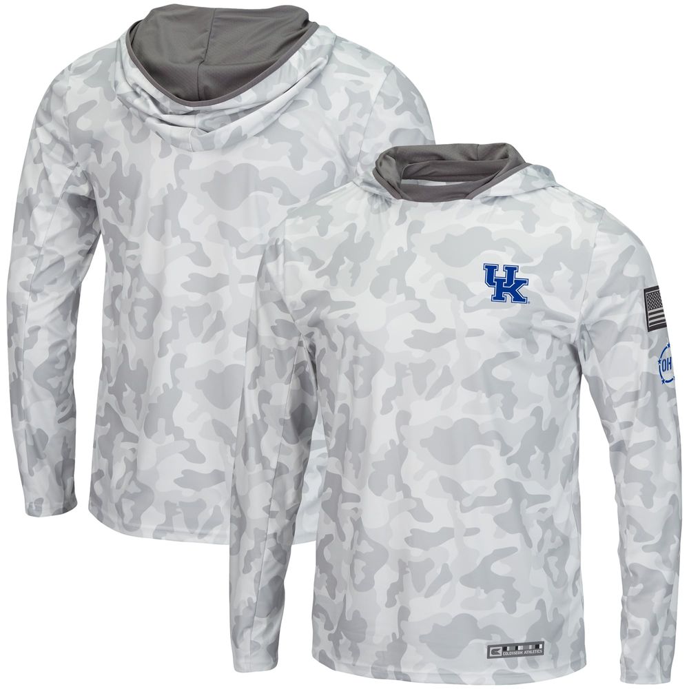 Men's Colosseum Arctic Camo Kentucky Wildcats OHT Military Appreciation Long Sleeve Hoodie Top