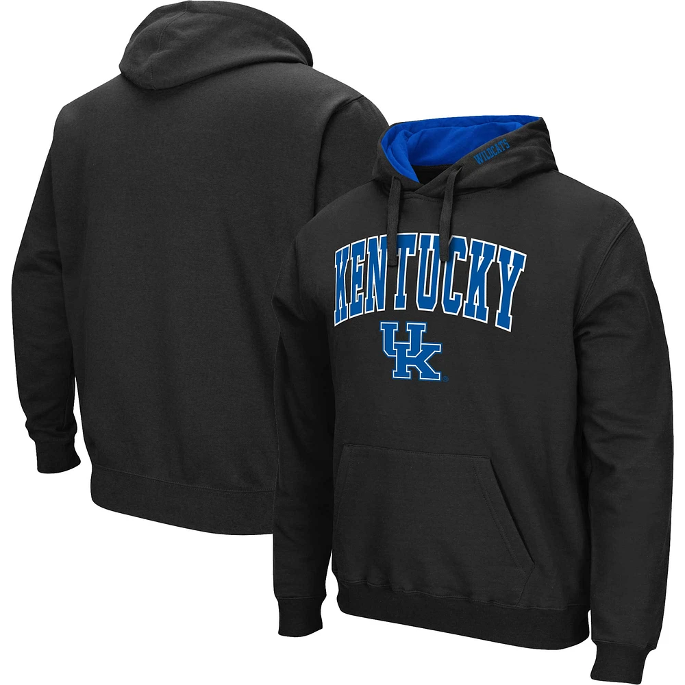 Men's Colosseum Black Kentucky Wildcats Arch & Logo 3.0 Pullover Hoodie