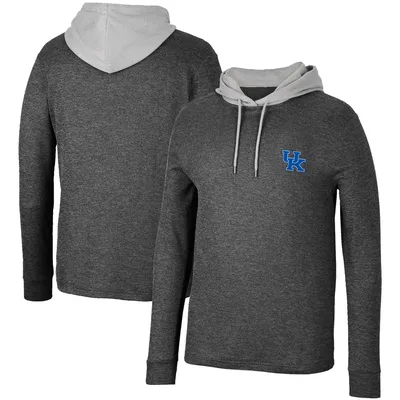 Kentucky Wildcats Colosseum Ballot Waffle-Knit Thermal Long Sleeve Hoodie T-Shirt - Black