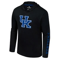 Men's Colosseum Black Kentucky Wildcats Logo Lockup Active Blend Long Sleeve  T-Shirt Hoodie