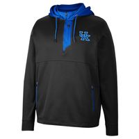 Men's Colosseum Black Kentucky Wildcats Luge 3.0 Quarter-Zip Hoodie