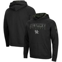 Men's Colosseum Black Kentucky Wildcats OHT Military Appreciation Raglan Pullover Hoodie