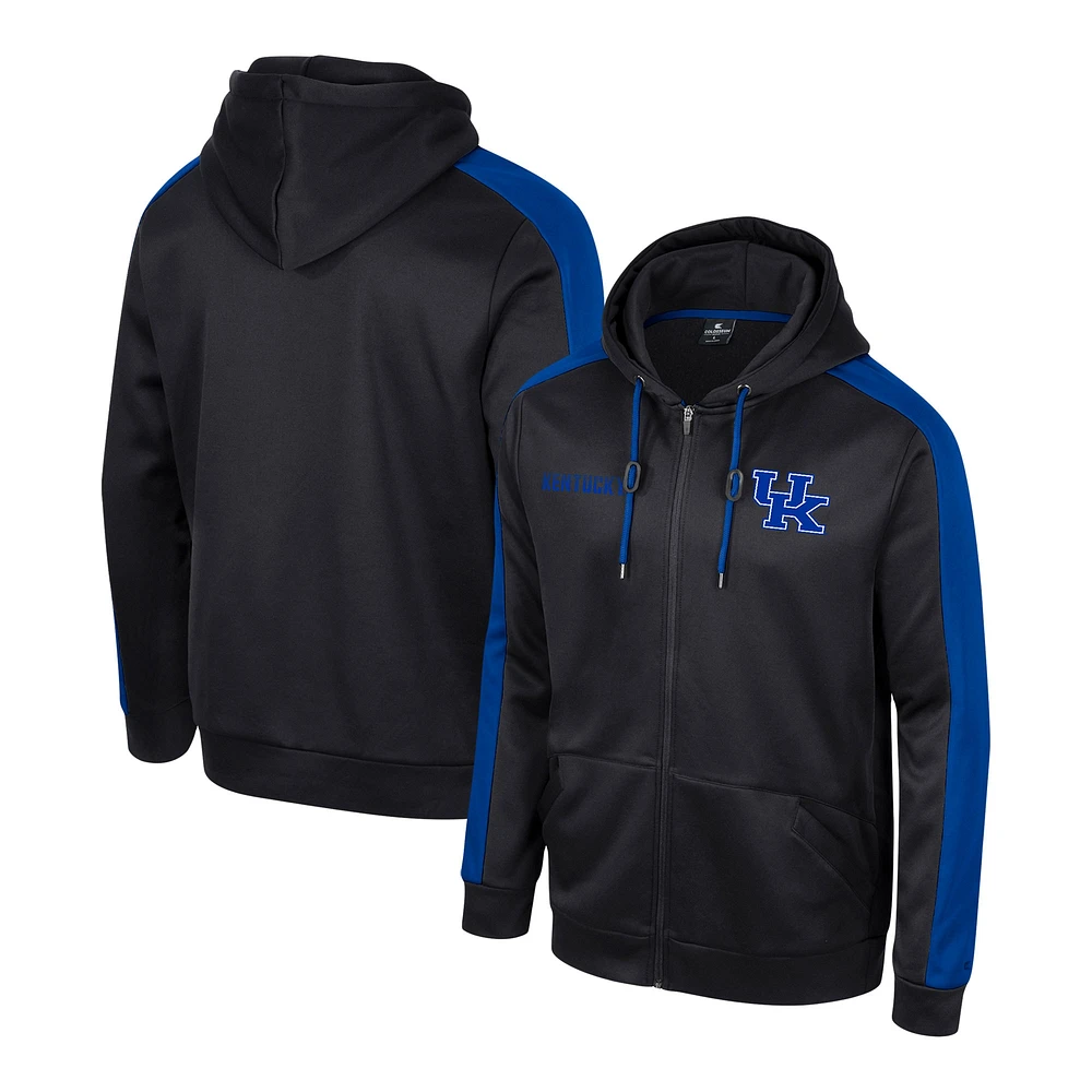 Sweat à capuche entièrement zippé Colosseum pour hommes, Kentucky Wildcats Reese, noir