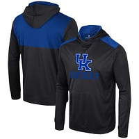 Men's Colosseum Black Kentucky Wildcats Warm Up Long Sleeve Hoodie T-Shirt