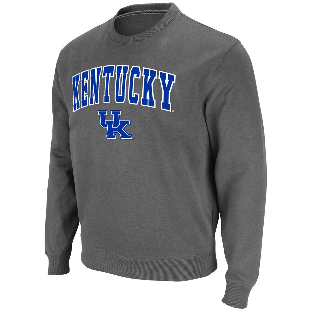 Men's Colosseum Charcoal Kentucky Wildcats Arch & Logo Pullover Sweatshirt