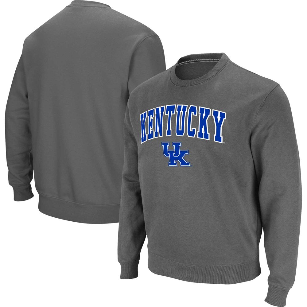 Men's Colosseum Charcoal Kentucky Wildcats Arch & Logo Pullover Sweatshirt