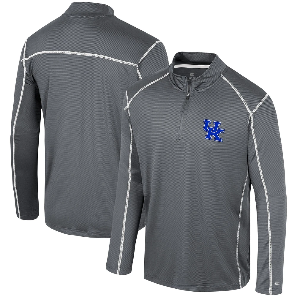 Men's Colosseum Charcoal Kentucky Wildcats Cameron Quarter-Zip Windshirt