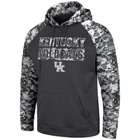 Men's Colosseum Charcoal Kentucky Wildcats OHT Military Appreciation Digital Camo Pullover Hoodie