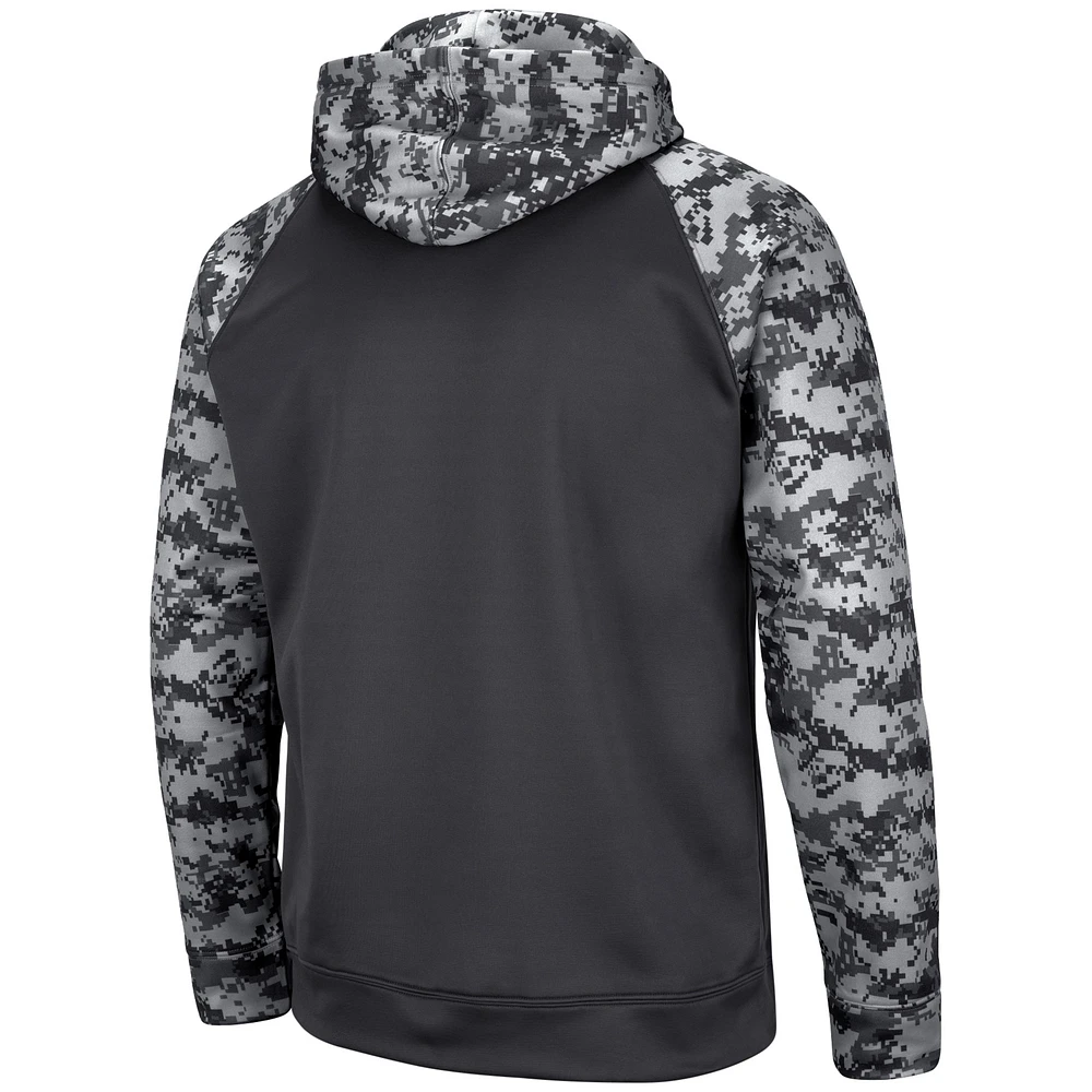Men's Colosseum Charcoal Kentucky Wildcats OHT Military Appreciation Digital Camo Pullover Hoodie