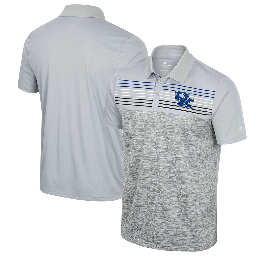 Polo cybernétique Kentucky Wildcats Colosseum gris pour homme