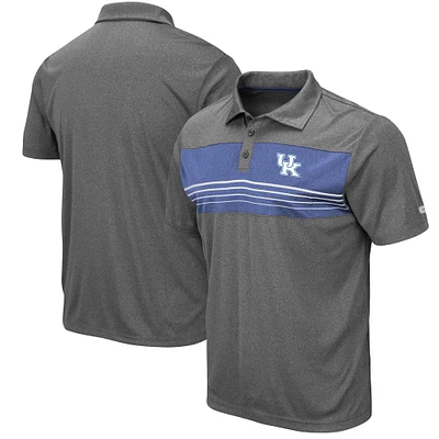 Men's Colosseum Heather Charcoal Kentucky Wildcats Smithers Polo