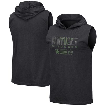 Men's Colosseum Heathered Black Kentucky Wildcats OHT Military Appreciation Camo Wordmark Hoodie Tank Top