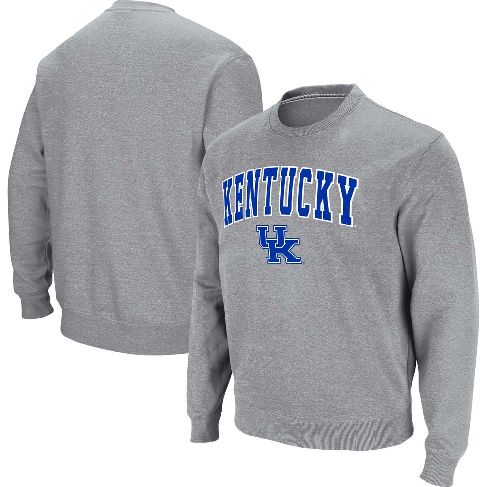 Men's Colosseum Heathered Gray Kentucky Wildcats Arch & Logo Pullover Sweatshirt