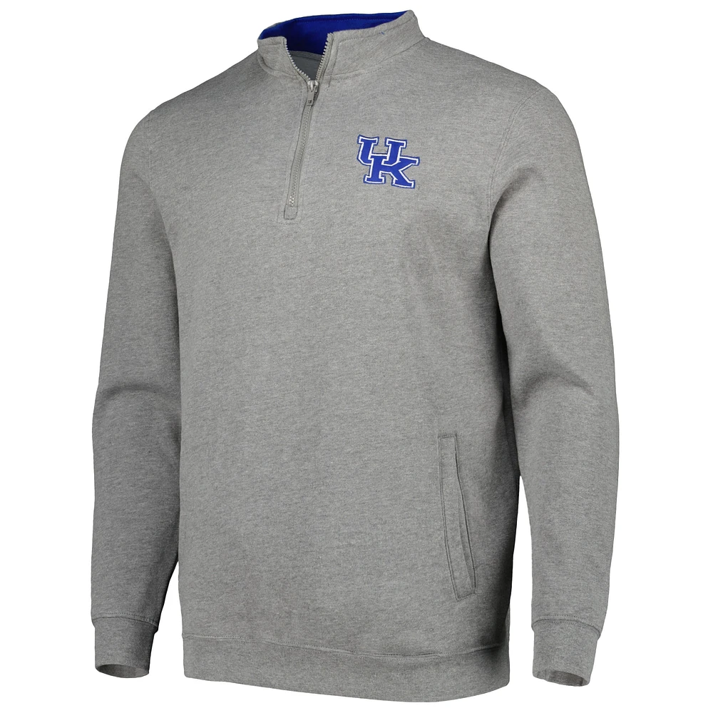 Men's Colosseum Heathered Gray Kentucky Wildcats Tortugas Quarter-Zip Sweatshirt