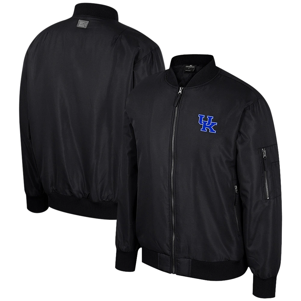 Blouson aviateur entièrement zippé Colosseum bleu marine Kentucky Wildcats pour hommes