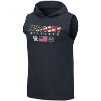 Men's Colosseum Navy Kentucky Wildcats OHT Military Appreciation Americana Hoodie Sleeveless T-Shirt