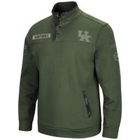 Men's Colosseum Olive Kentucky Wildcats OHT Military Appreciation Digital Camo Quarter-Snap Jacket